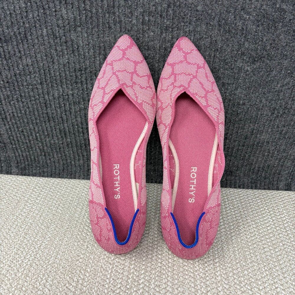 Rothy’s The Point Flats Rose Quartz Unicorn Pink Knit Women’s 10.5 - Picture 5 of 7